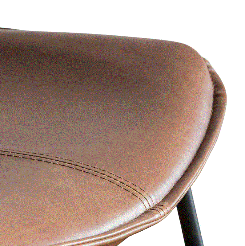 Hawton PU Brown Leather Dining Chair (set of 2)