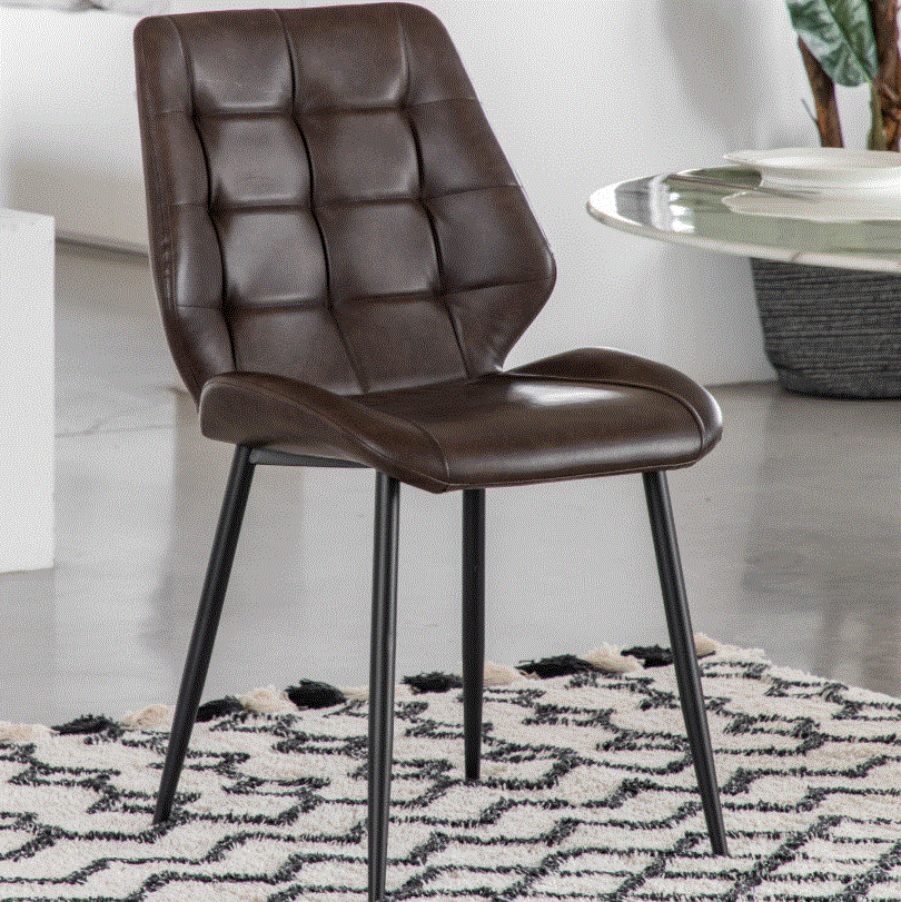Marlow PU Brown Leather Dining Chair (set of 2)