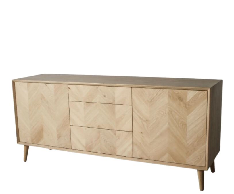 Mitrina Wide Oak 2 Door & 3 Drawer Sideboard Cabinet