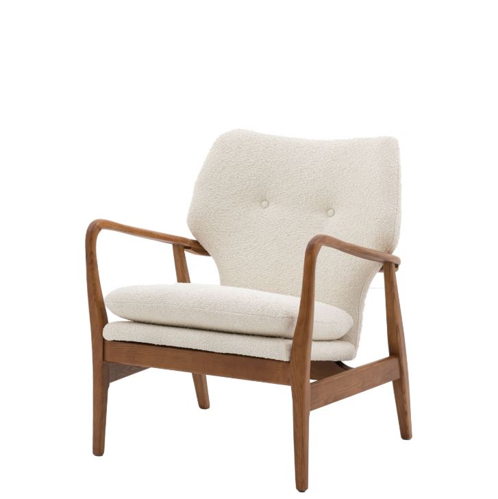 Jerina Wood Armchair Cream