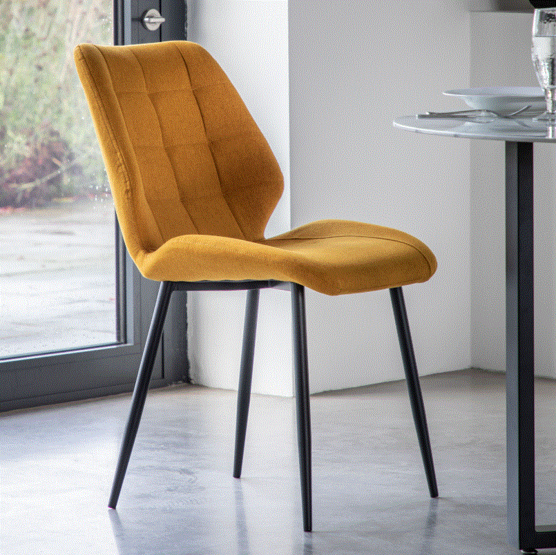 Marlow Mustard Fabric Dining Chair (set of 2)