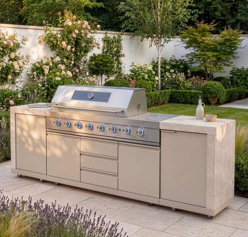 Desser Forge Modular Outdoor Kitchen with 6 Burner Grill & Storage