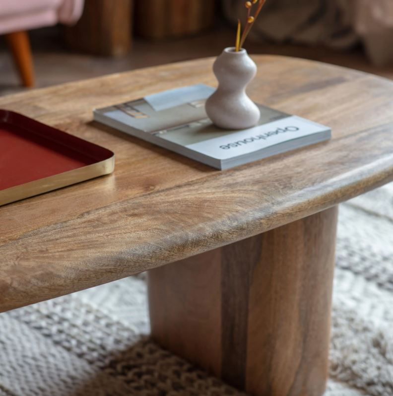 Havren Oval Low Mango Wood Coffee Table