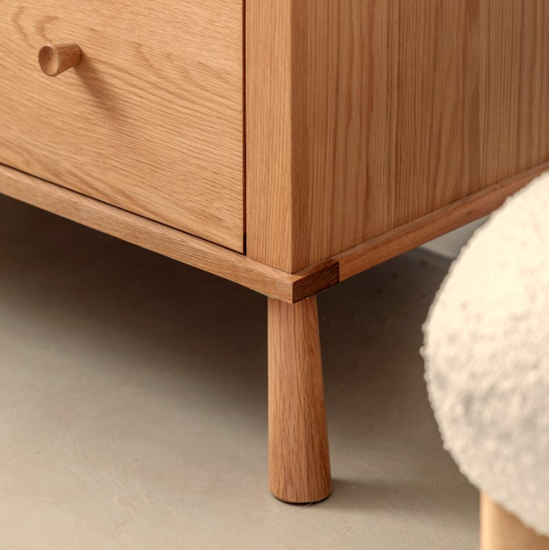 Natural Solid Oak 5 Drawer Chest