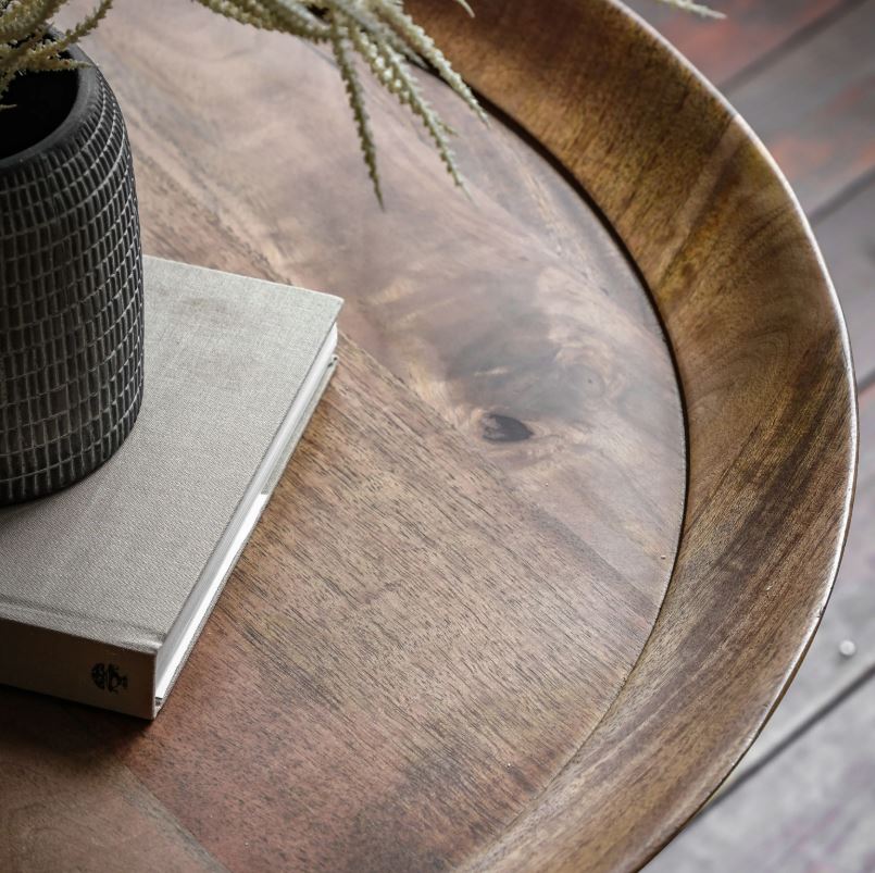 Brydle Mango Wood Round Side Table