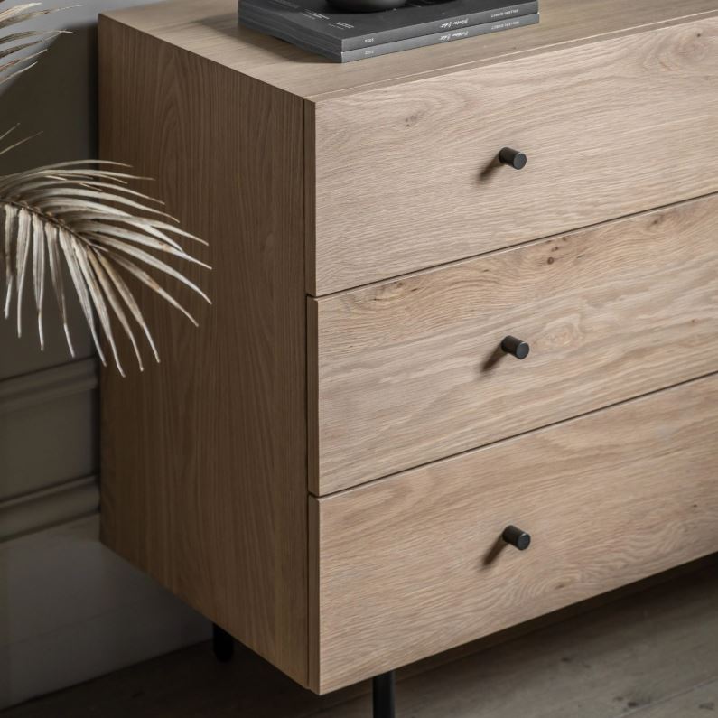 Alba Rectangular Natural 3 Drawer Chest