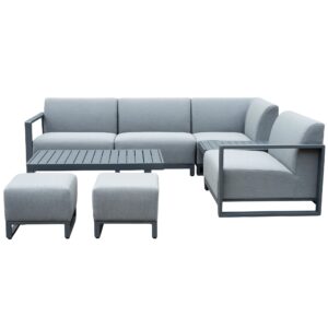 sergio outdoor aluminuium corner sofa lounge set waterproof fabric
