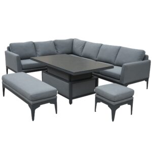 sergio outdoor corner sofa set with adjustable table waterproof fabric