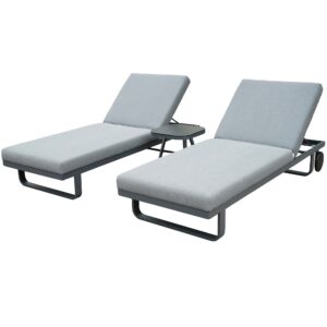 sergio sun lounger and side table set outdoor waterproof fabric