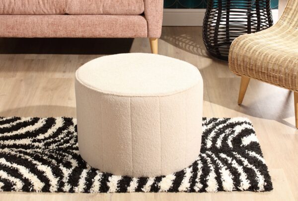 large ottoman round footstool pouffe