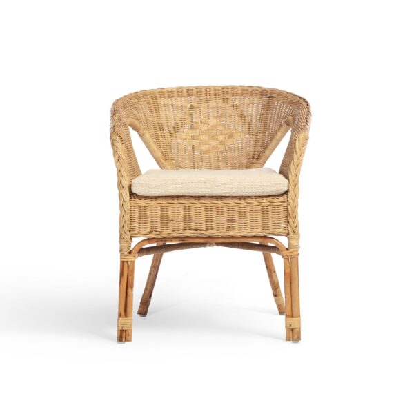 adults wicker loom chair with cushion natural