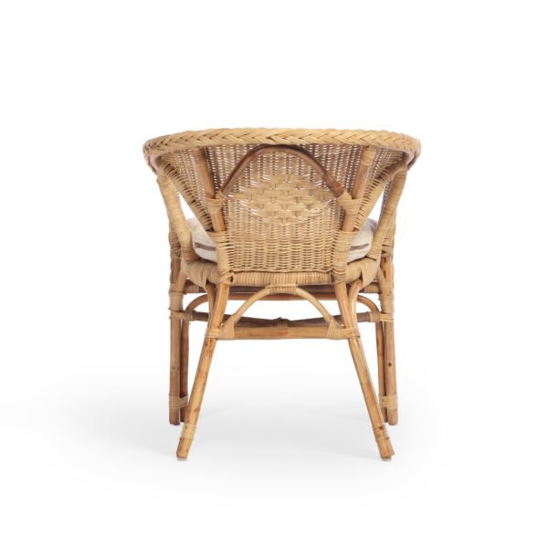 adults wicker loom chair with cushion natural