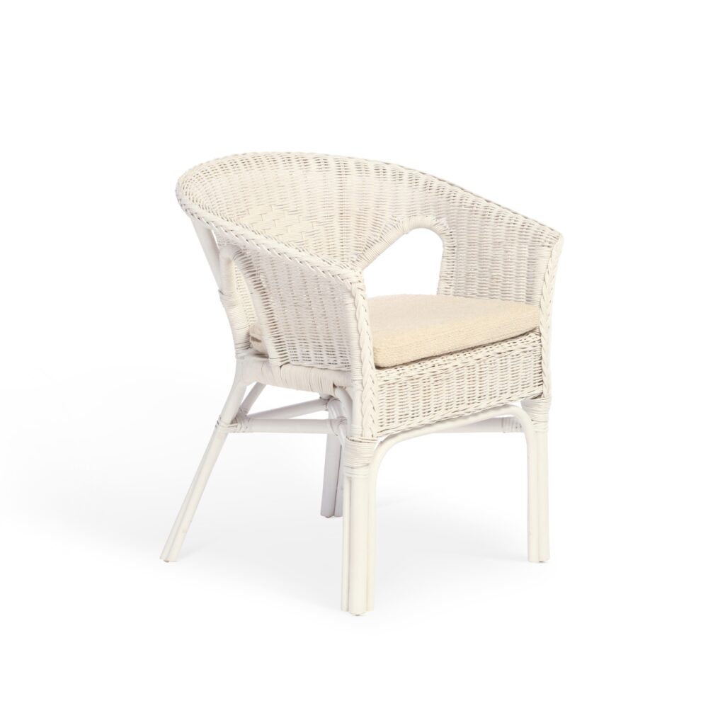 adults wicker loom chair with cushion natural