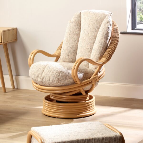 aspen light oak deluxe swivel rocker chair