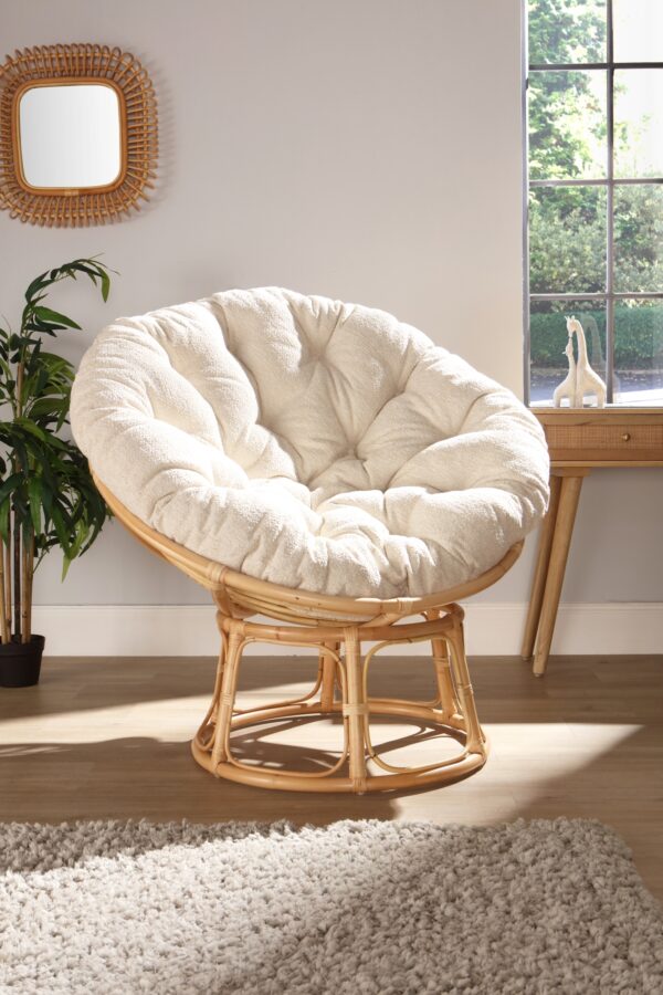 papasan natural chair in cloud