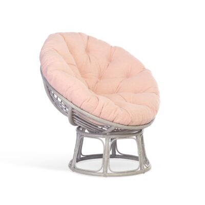 papasan grey chair in powder pink