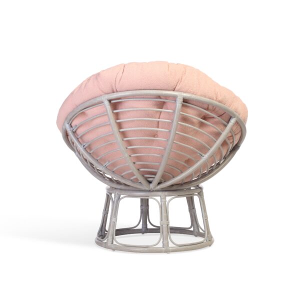 papasan grey chair in powder pink