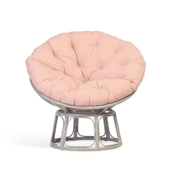 papasan grey chair in powder pink