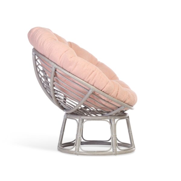 papasan grey chair in powder pink