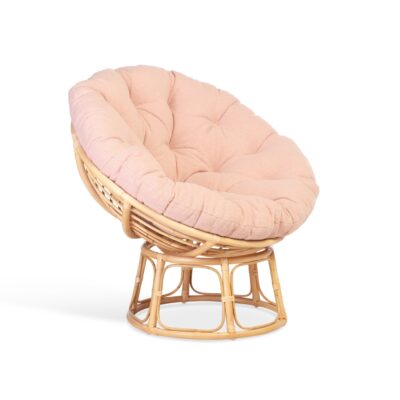papasan natural chair in powder pink