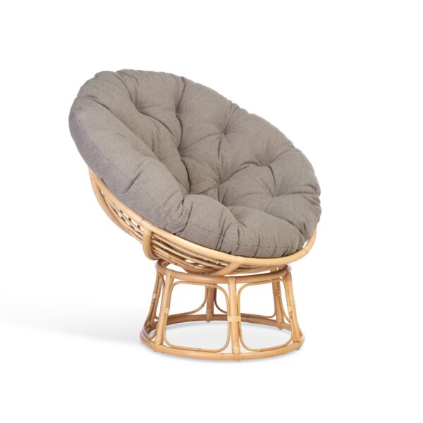 papasan natural chair in shadow grey