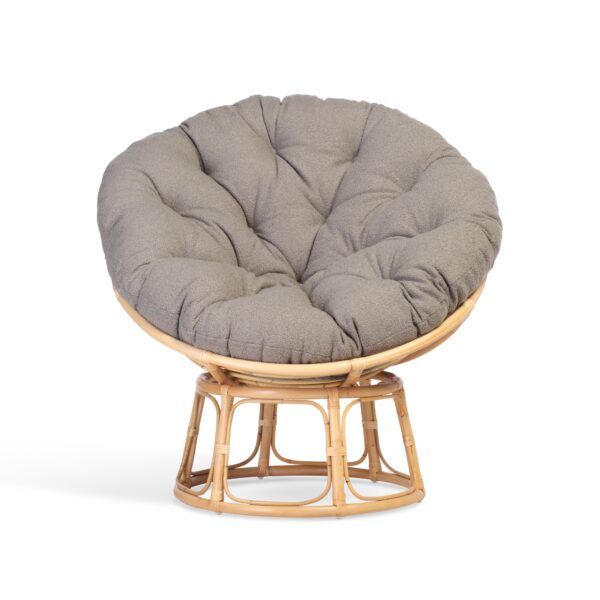 papasan natural chair in shadow grey