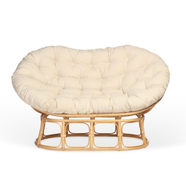 natural papasan sofa with boucle latte cushion (copy)