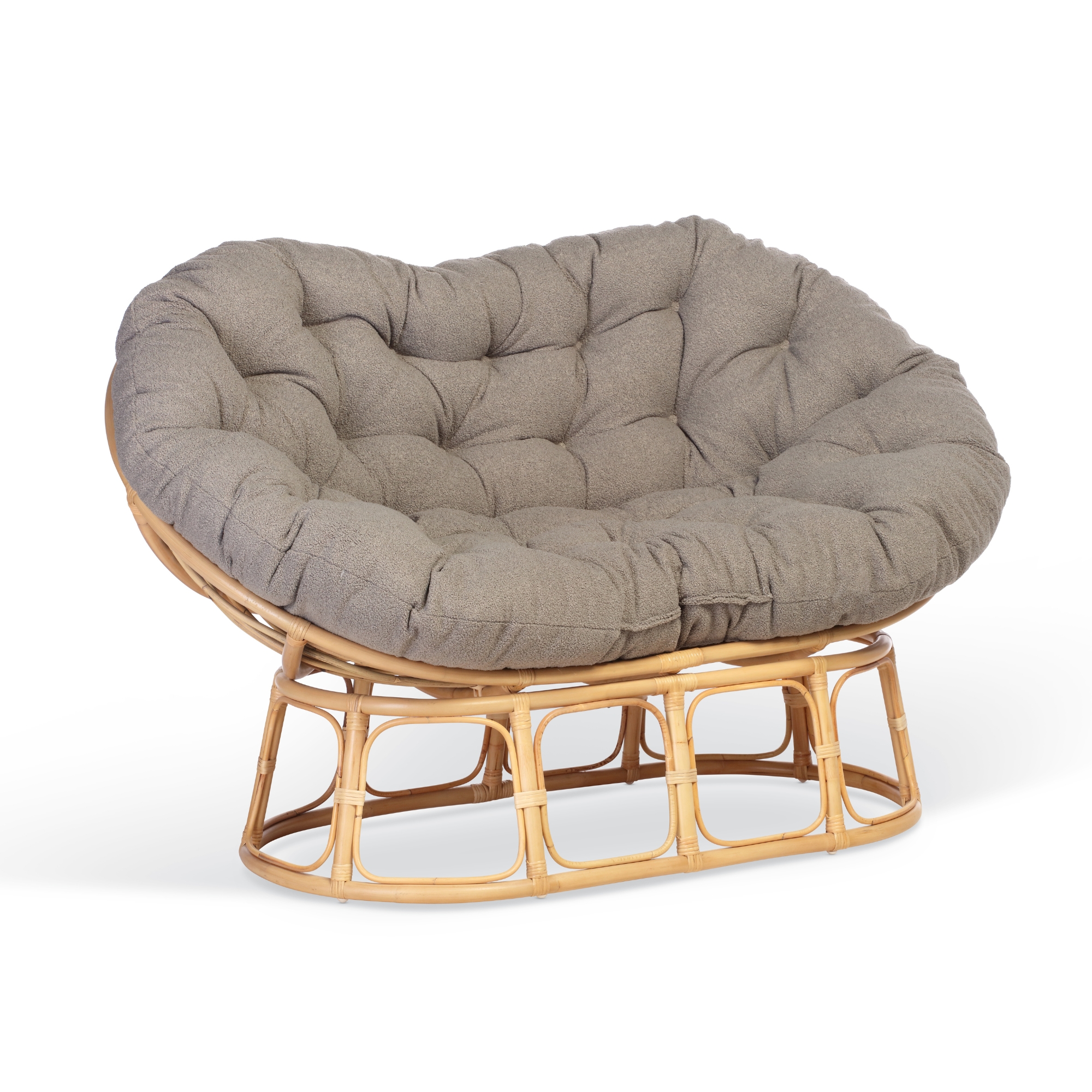 papasan natural sofa in shadow grey