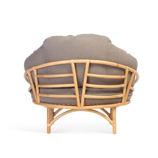 rattan natural snug cuddle chair in shadow grey